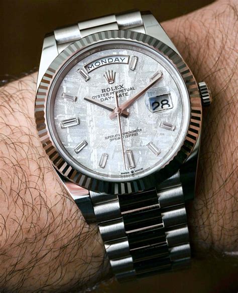 rolex day date white gold diamond dial|rolex day date 40 white.